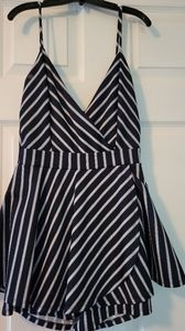 Navy and ivory romper